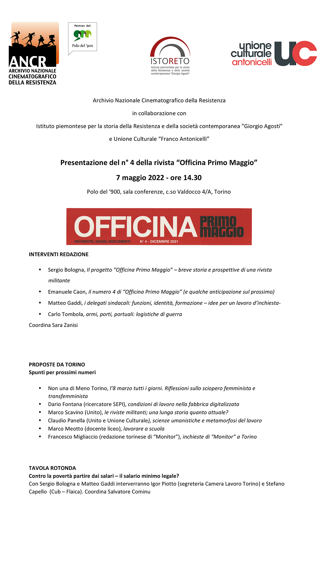 Locandina 7 maggio monitor