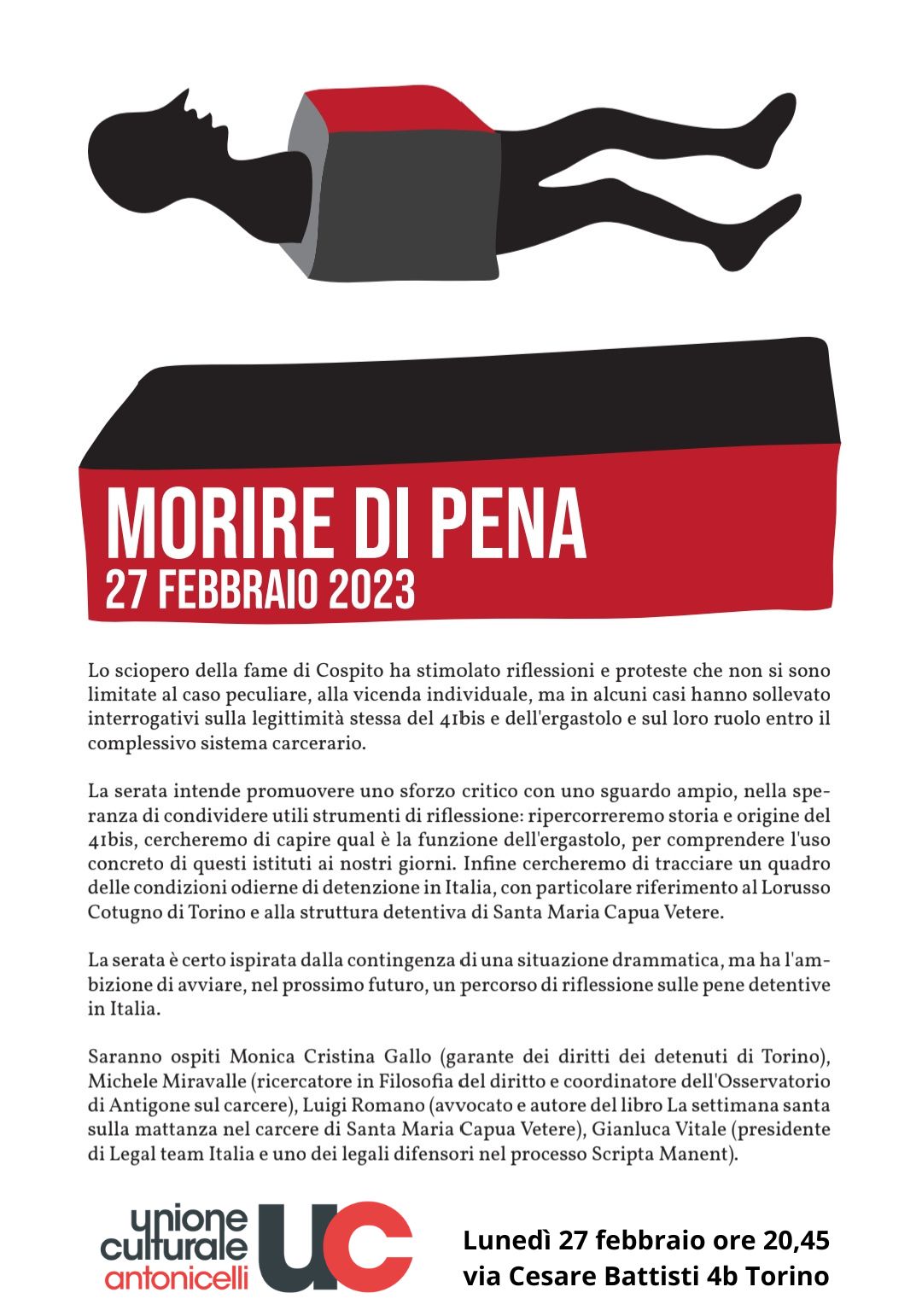 Lunedì 27 febbraio ore 45 via Cesare Battisti 4b Torino