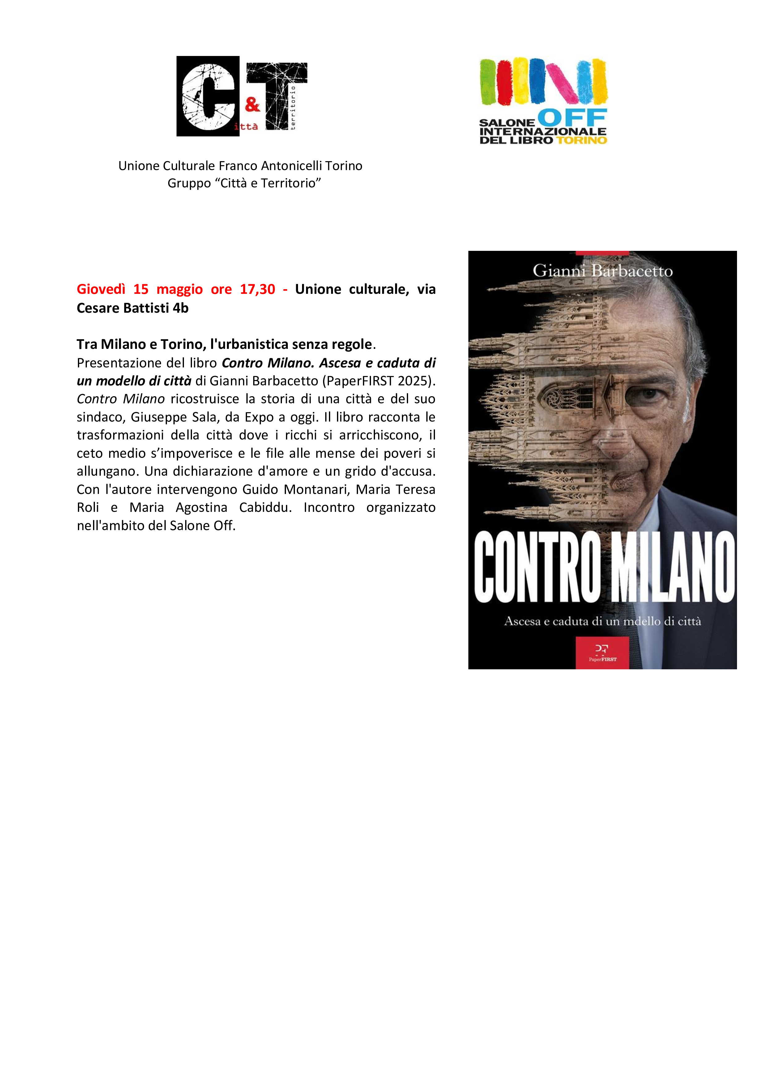 Contro Milano GCT per sito